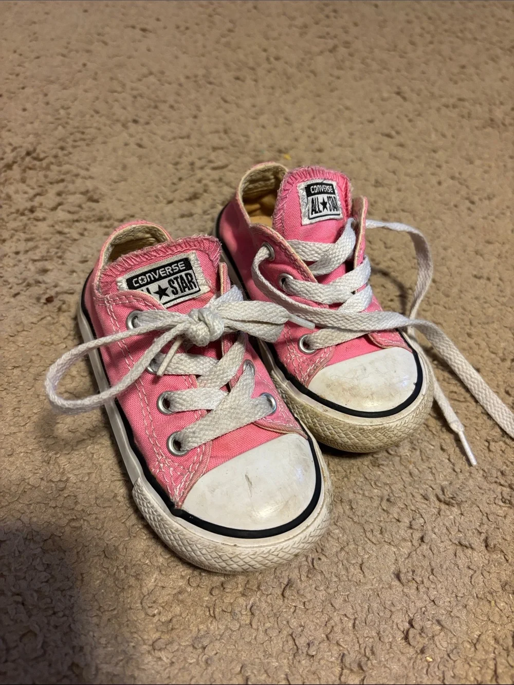 Converse Pink Canvas Kids Low Top Sneakers